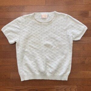 Vintage Pendleton Wool Knit Textured Cream Short Sleeve Sweater
